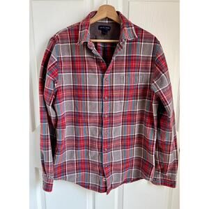 Vintage Land's End Soft 100% Cotton Plaid Men's Flannel Shirt Size Large